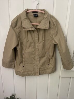 French Dressing Tan Utility Jacket 3/4 sleeve